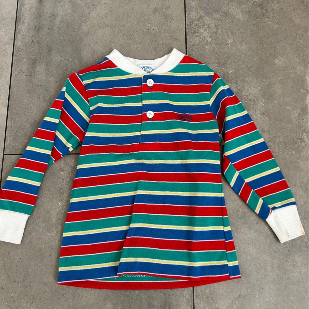 Vintage toddler boy LACOSTE IZOD striped shirt 2T